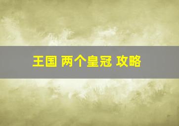 王国 两个皇冠 攻略